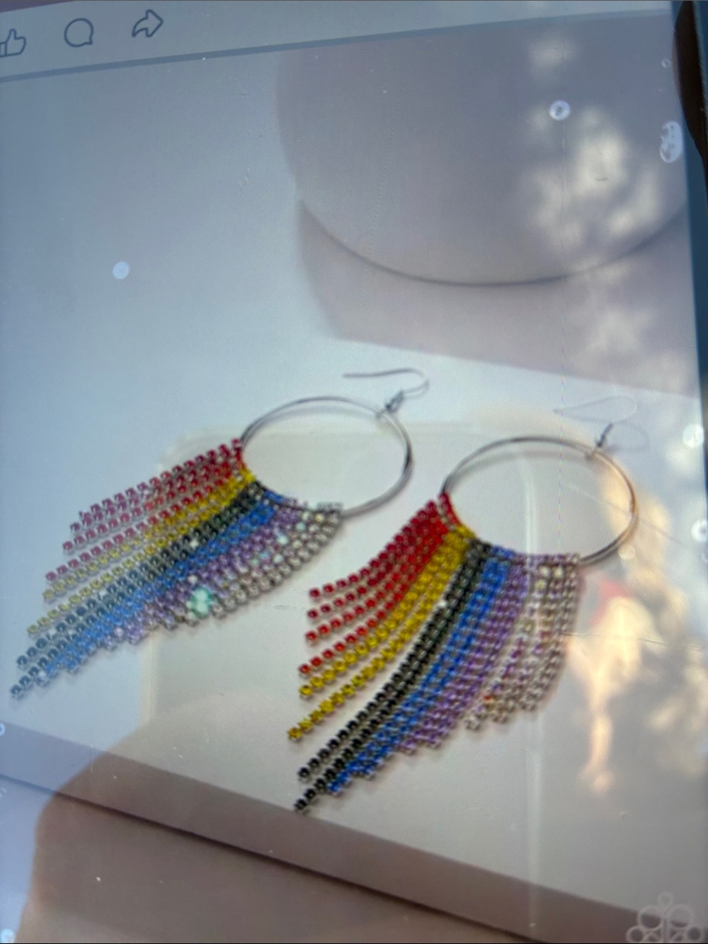 Rainbow Fringe Hoop Earrings - Women Jewelry